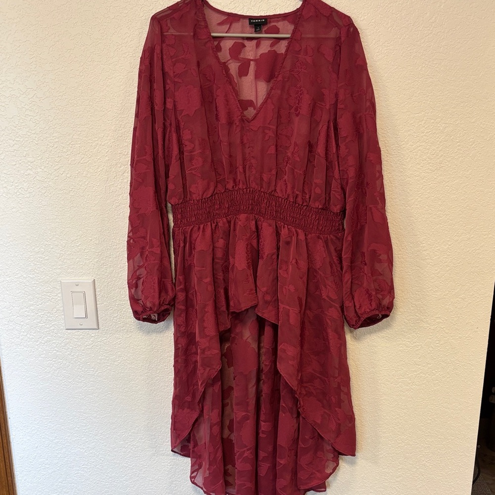 Torrid Red High Low Blouse